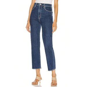 SLVRLAKE Dark Blue High-Rise Ankle Crop Jeans